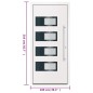vidaXL Haustür Weiß 100x210 cm Aluminium und PVC vidaXL Haustür Weiß 100x210 cm Aluminium und PVC