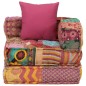 vidaXL Modularer Pouf mit Kissen Patchwork Stoff vidaXL Modularer Pouf mit Kissen Patchwork Stoff