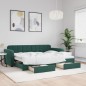 vidaXL Tagesbett Ausziehbar mit Schubladen Dunkelgrün 80x200 cm Samt vidaXL Tagesbett Ausziehbar mit Schubladen Dunkelgrün 80x200 cm Samt