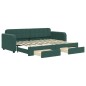 vidaXL Tagesbett Ausziehbar mit Schubladen Dunkelgrün 80x200 cm Samt vidaXL Tagesbett Ausziehbar mit Schubladen Dunkelgrün 80x200 cm Samt