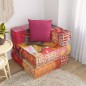 vidaXL Modularer Pouf mit Kissen Patchwork Stoff vidaXL Modularer Pouf mit Kissen Patchwork Stoff
