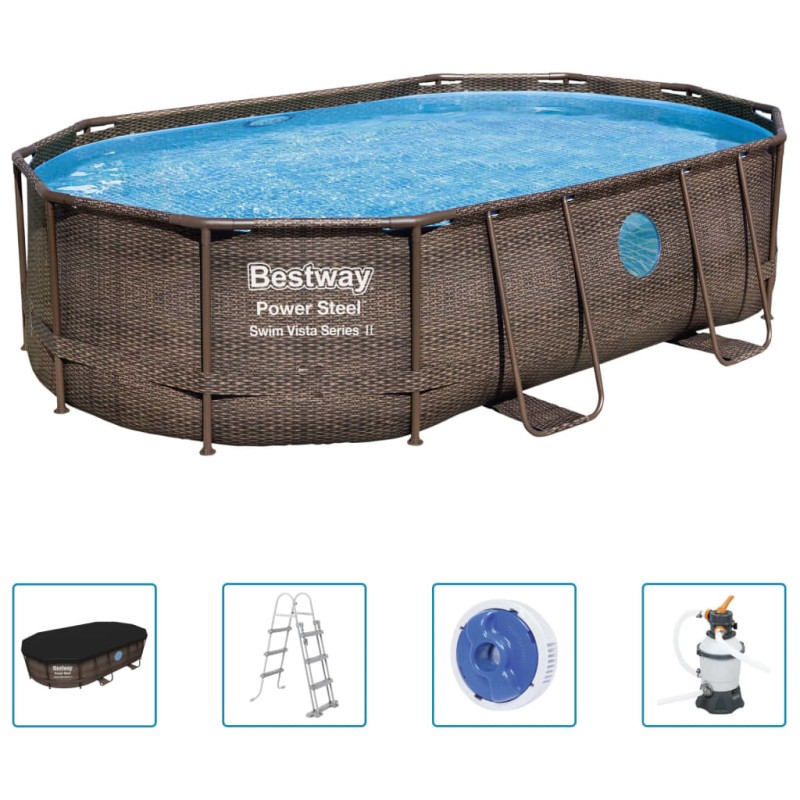 Bestway Power Steel Swimmingpool Set 488x305x107 cm Bestway Power Steel Swimmingpool Set 488x305x107 cm
