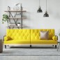 vidaXL Schlafsofa mit Armlehnen Hellgelb Stoff vidaXL Schlafsofa mit Armlehnen Hellgelb Stoff