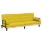 vidaXL Schlafsofa mit Armlehnen Hellgelb Stoff vidaXL Schlafsofa mit Armlehnen Hellgelb Stoff