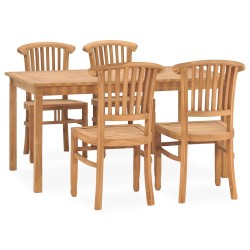 vidaXL 5-tlg. Garten-Essgruppe Massivholz Teak 