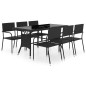 vidaXL 7-tlg. Garten-Essgruppe Poly Rattan Schwarz vidaXL 7-tlg. Garten-Essgruppe Poly Rattan Schwarz