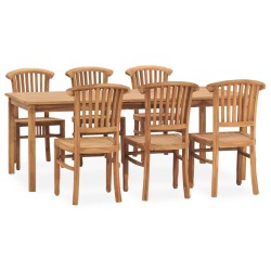 vidaXL 7-tlg. Garten-Essgruppe Massivholz Teak 