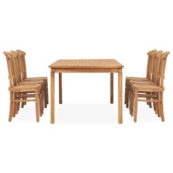 vidaXL 7-tlg. Garten-Essgruppe Massivholz Teak 