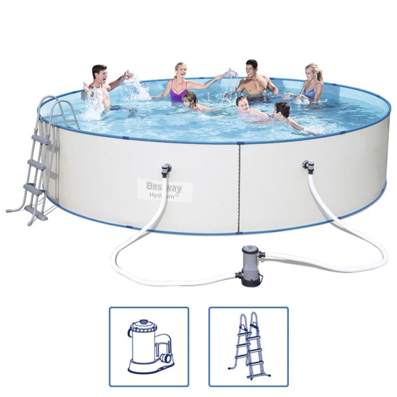 Bestway Hydrium Stahlrahmen-Pool Set Rund 460x90 cm Bestway Hydrium Stahlrahmen-Pool Set Rund 460x90 cm