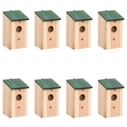 vidaXL Vogelhäuser 8 Stk. Holz 12x12x22 cm