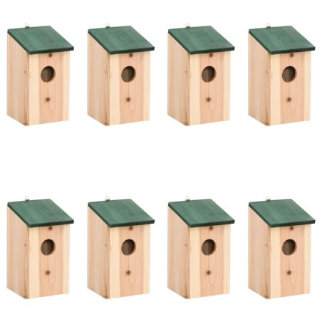 vidaXL Vogelhäuser 8 Stk. Holz 12x12x22 cm