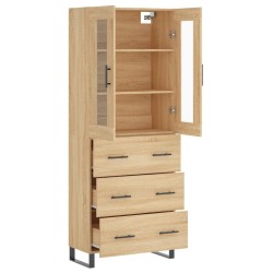 Highboard Sonoma-Eiche 69,5x34x180 cm Holzwerkstoff