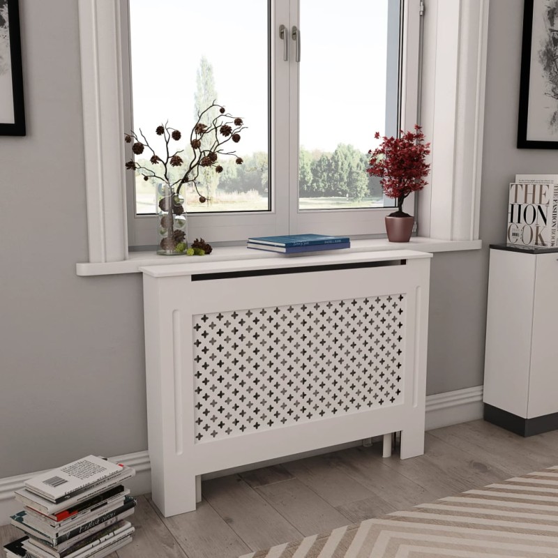 vidaXL Heizkörperverkleidungen 2 Stk. Weiß 112×19×81,5 cm MDF vidaXL Heizkörperverkleidungen 2 Stk. Weiß 112×19×81,5 cm MDF