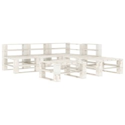 vidaXL 6-tlg. Garten-Lounge-Set aus Paletten Holz Weiß