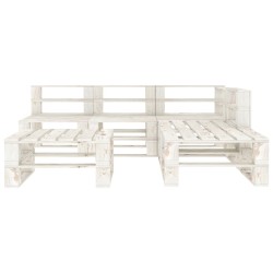 vidaXL 6-tlg. Garten-Lounge-Set aus Paletten Holz Weiß