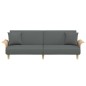 Schlafsofa mit Armlehnen Dunkelgrau Stoff Schlafsofa mit Armlehnen Dunkelgrau Stoff