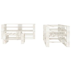 vidaXL 5-tlg. Garten-Lounge-Set aus Paletten Holz Weiß