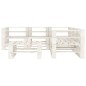 vidaXL 6-tlg. Garten-Lounge-Set aus Paletten Holz Weiß vidaXL 6-tlg. Garten-Lounge-Set aus Paletten Holz Weiß