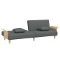 Schlafsofa mit Armlehnen Dunkelgrau Stoff Schlafsofa mit Armlehnen Dunkelgrau Stoff