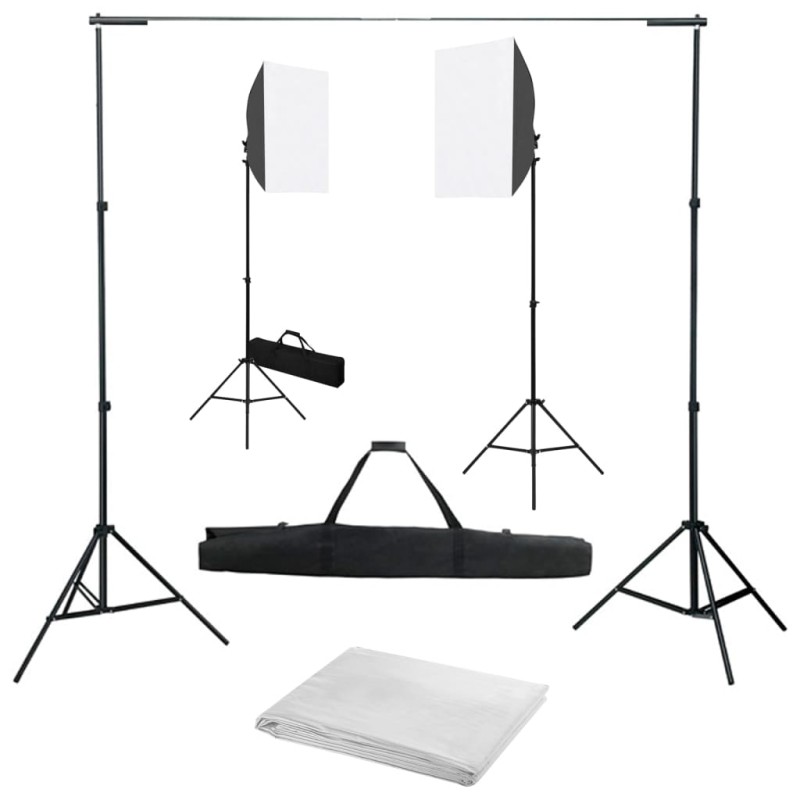 vidaXL Fotostudio-Set mit Softboxen und Hintergrundsystem vidaXL Fotostudio-Set mit Softboxen und Hintergrundsystem