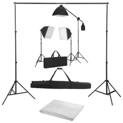 vidaXL Fotostudio-Set mit Softbox-Leuchten und Hintergrund