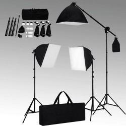 vidaXL Fotostudio-Set mit Softbox-Leuchten und Hintergrund