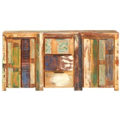 vidaXL Sideboard mit 3 Schubladen und 4 Türen Altholz Massiv