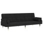 vidaXL Schlafsofa mit Kissen Schwarz Samt vidaXL Schlafsofa mit Kissen Schwarz Samt