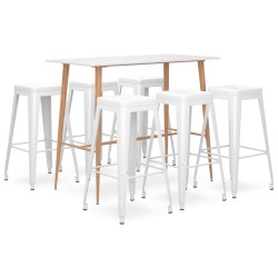 vidaXL 7-tlg. Bar-Set Weiß