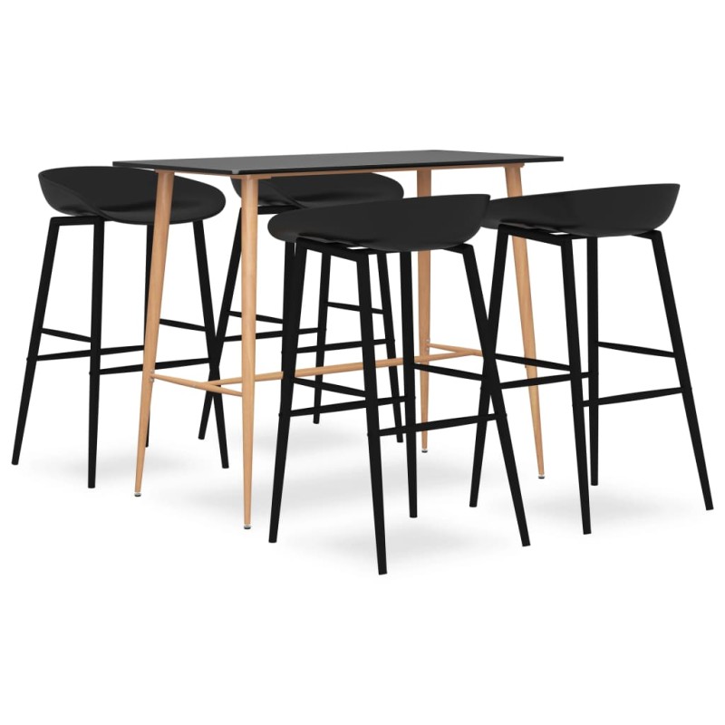 vidaXL 5-tlg. Bar-Set Schwarz vidaXL 5-tlg. Bar-Set Schwarz