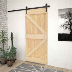 vidaXL Schiebetür mit Beschlag 80x210 cm Kiefer Massivholz