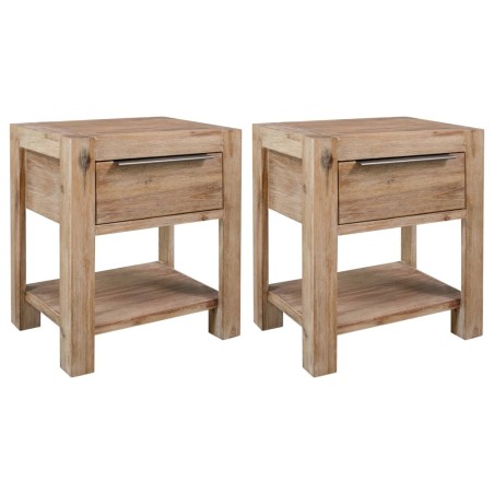 vidaXL Nachttische mit Schubladen 2 Stk 40x30x48 cm Akazie Massivholz