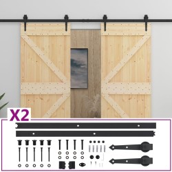 vidaXL Schiebetür mit Beschlag 80x210 cm Kiefer Massivholz