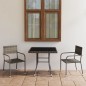 vidaXL 3-tlg. Garten-Essgruppe Poly Rattan Anthrazit und Grau vidaXL 3-tlg. Garten-Essgruppe Poly Rattan Anthrazit und Grau