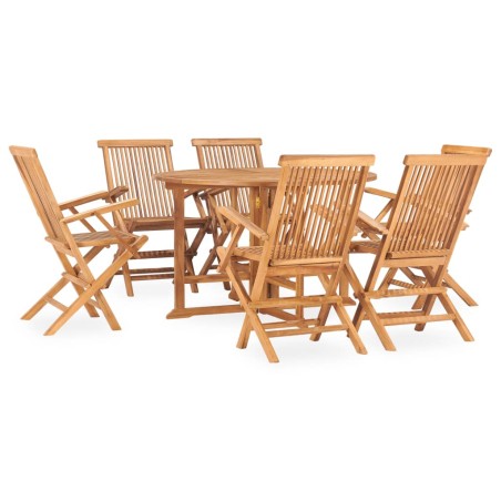 vidaXL 7-tlg. Garten-Essgruppe Klappbar Massivholz Teak