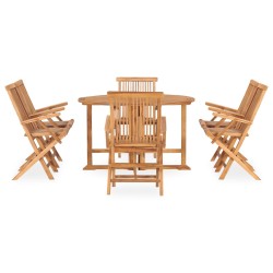 vidaXL 7-tlg. Garten-Essgruppe Klappbar Massivholz Teak