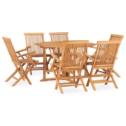 vidaXL 7-tlg. Garten-Essgruppe Klappbar Massivholz Teak