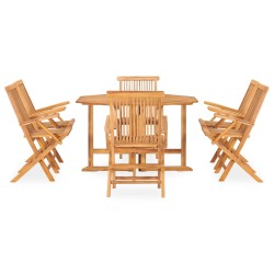 vidaXL 7-tlg. Garten-Essgruppe Klappbar Massivholz Teak