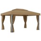 vidaXL Pavillon mit Vorhang 4x3 m Taupe Aluminium vidaXL Pavillon mit Vorhang 4x3 m Taupe Aluminium