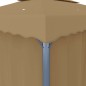 vidaXL Pavillon mit Vorhang 4x3 m Taupe Aluminium vidaXL Pavillon mit Vorhang 4x3 m Taupe Aluminium