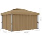 vidaXL Pavillon mit Vorhang 4x3 m Taupe Aluminium vidaXL Pavillon mit Vorhang 4x3 m Taupe Aluminium