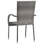 vidaXL 7-tlg. Garten-Essgruppe Poly Rattan Grau vidaXL 7-tlg. Garten-Essgruppe Poly Rattan Grau
