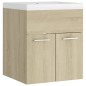 vidaXL Waschbeckenunterschrank Einbaubecken Sonoma-Eiche Holzwerkstoff vidaXL Waschbeckenunterschrank Einbaubecken Sonoma-Eiche Holzwerkstoff