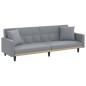 vidaXL Schlafsofa mit Kissen Hellgrau Stoff vidaXL Schlafsofa mit Kissen Hellgrau Stoff