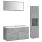 vidaXL Badmöbel-Set Betongrau Holzwerkstoff vidaXL Badmöbel-Set Betongrau Holzwerkstoff
