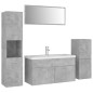 vidaXL Badmöbel-Set Betongrau Holzwerkstoff vidaXL Badmöbel-Set Betongrau Holzwerkstoff
