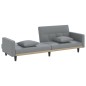 vidaXL Schlafsofa mit Kissen Hellgrau Stoff vidaXL Schlafsofa mit Kissen Hellgrau Stoff