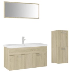vidaXL Badmöbel-Set Sonoma-Eiche Holzwerkstoff