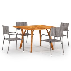 vidaXL 5-tlg. Garten-Essgruppe Anthrazit