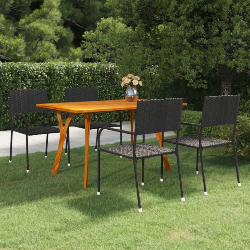 vidaXL 5-tlg. Garten-Essgruppe Schwarz vidaXL 5-tlg. Garten-Essgruppe Schwarz